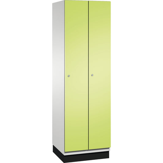 C+P Kleiderspind Cambio 600 x 1.950 x 525 mm (B x H x T) 2 Abteile Stahl, lackiert Farbe der Front: clowngrün Farbe des Korpus: lichtgrau