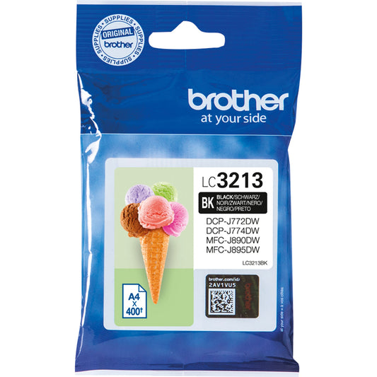 Brother Tintenpatrone Originalzubehör LC-3213BK ca. 400 Seiten schwarz