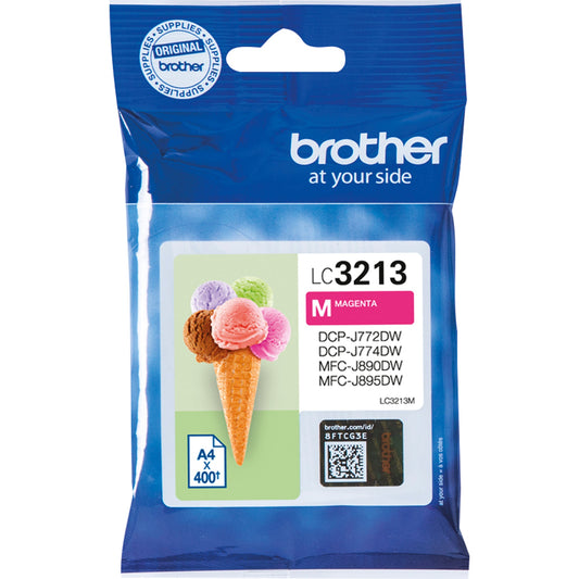 Brother Tintenpatrone Originalzubehör LC-3213M ca. 400 Seiten magenta