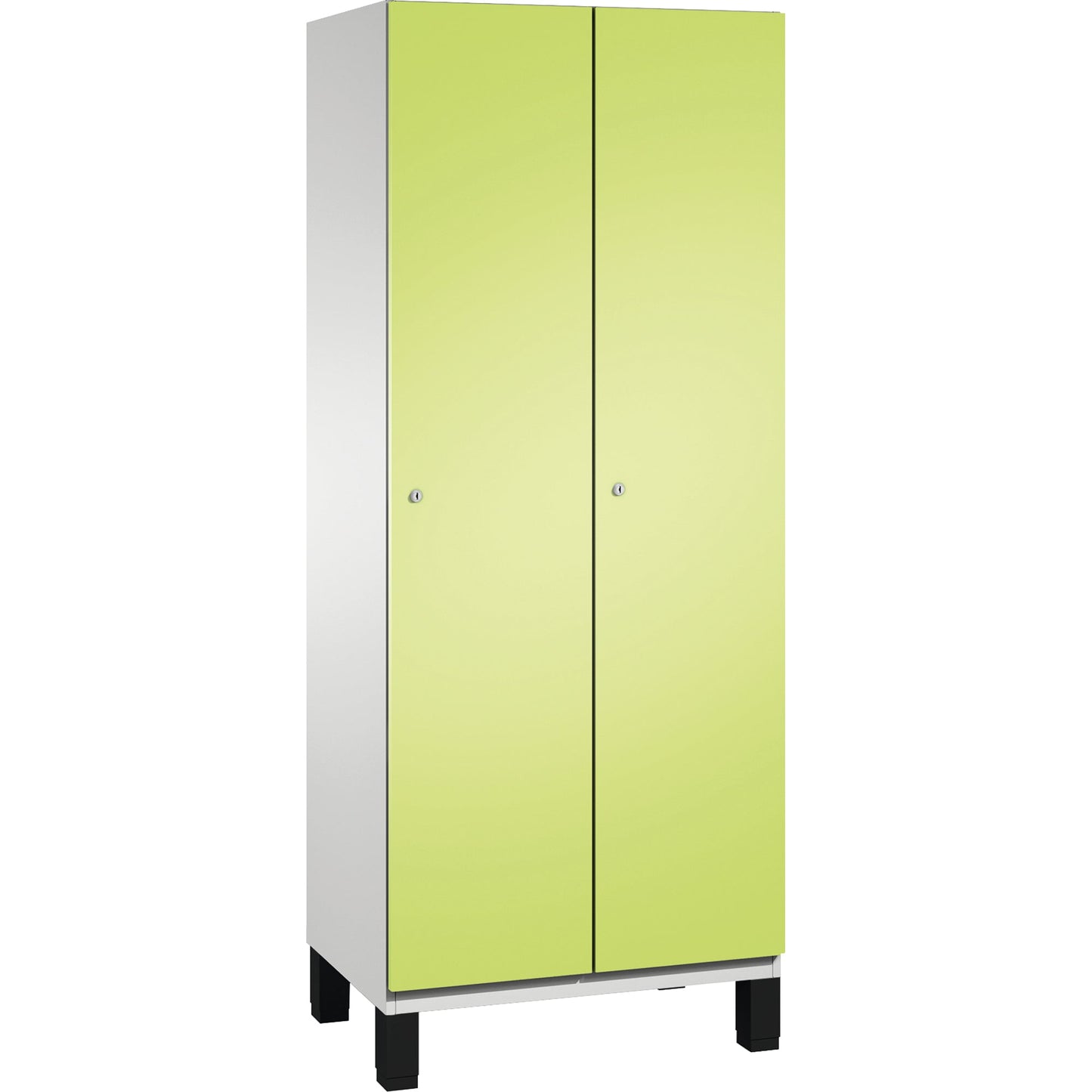 C+P Kleiderspind Cambio 800 x 1.980 x 525 mm (B x H x T) 2 Abteile Stahl, lackiert Farbe der Front: clowngrün Farbe des Korpus: lichtgrau