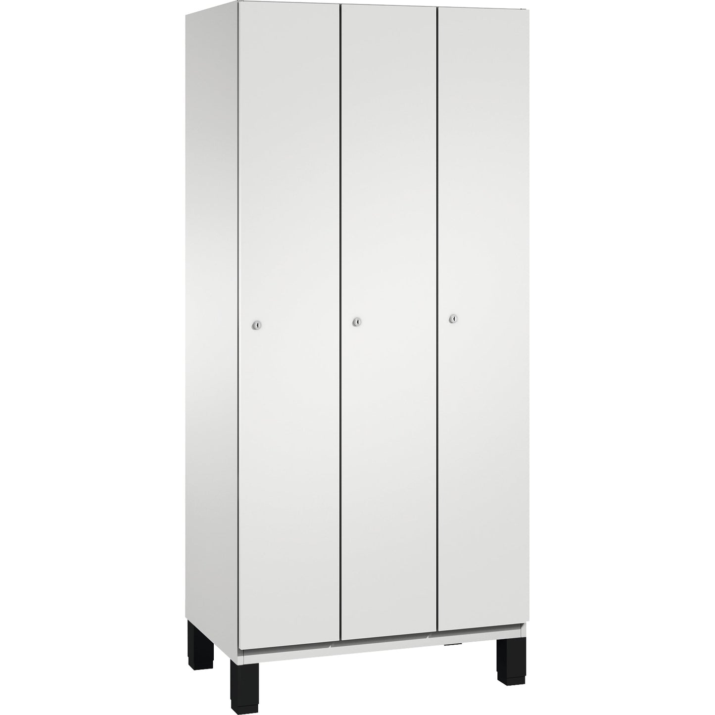 C+P Kleiderspind Cambio 900 x 1.980 x 525 mm (B x H x T) 3 Abteile Stahl, lackiert Farbe der Front: lichtgrau Farbe des Korpus: lichtgrau