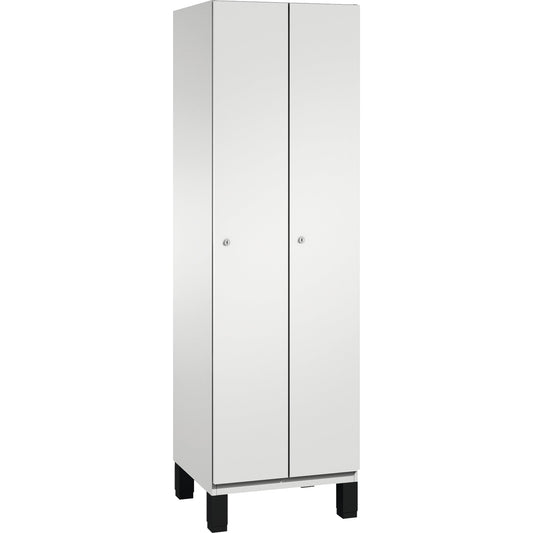 C+P Kleiderspind Cambio 600 x 1.980 x 525 mm (B x H x T) 2 Abteile Stahl, lackiert Farbe der Front: lichtgrau Farbe des Korpus: lichtgrau