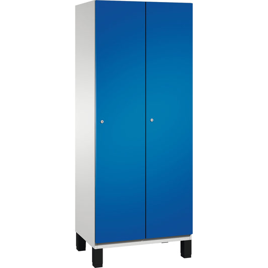 C+P Kleiderspind Cambio 800 x 1.980 x 525 mm (B x H x T) 2 Abteile Stahl, lackiert Farbe der Front: enzianblau Farbe des Korpus: lichtgrau