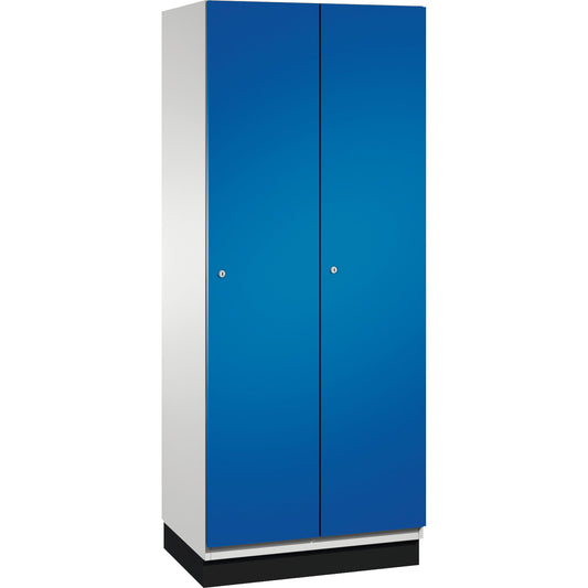 C+P Kleiderspind Cambio 800 x 1.950 x 525 mm (B x H x T) 2 Abteile Stahl, lackiert Farbe der Front: enzianblau Farbe des Korpus: lichtgrau