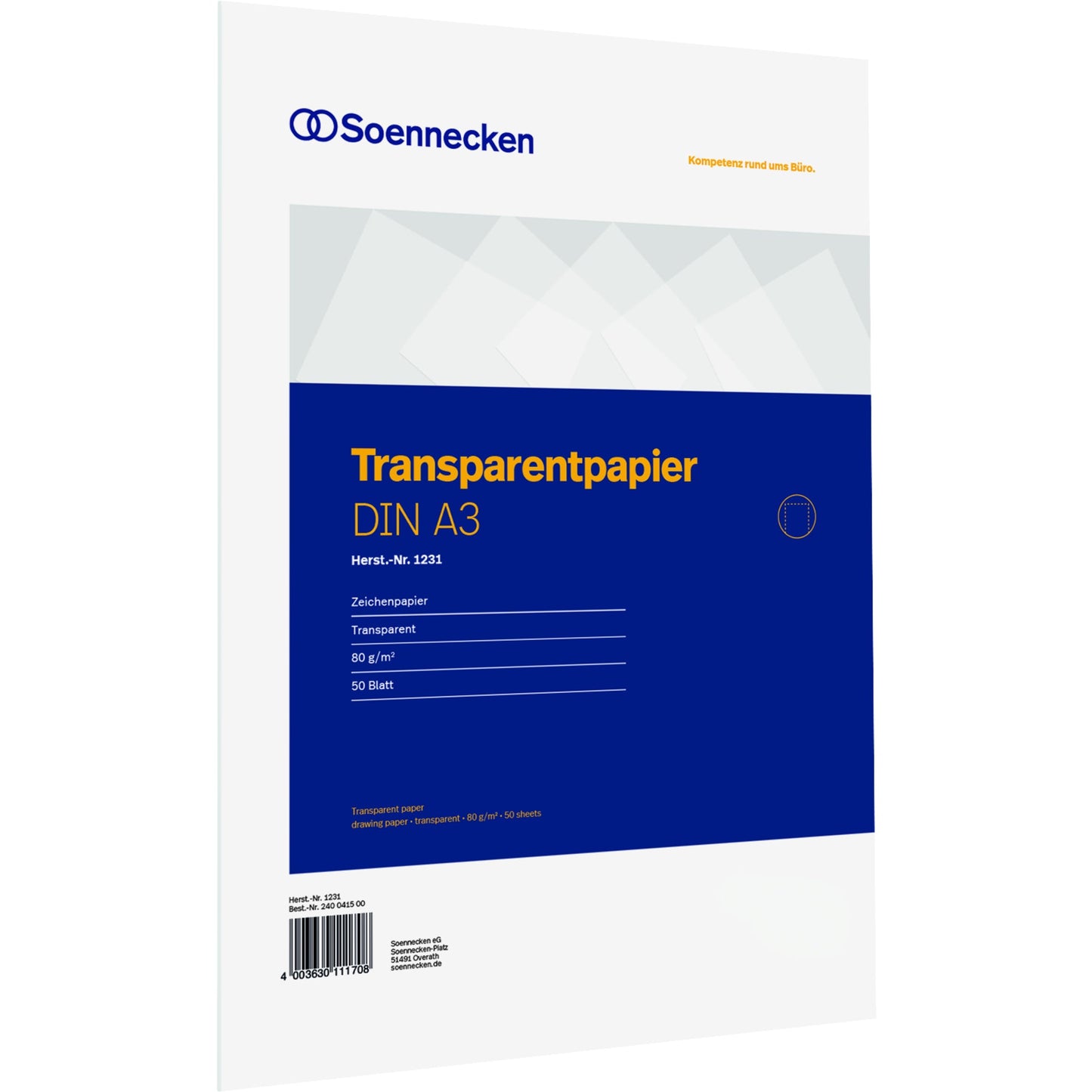 Soennecken Transparentpapier DIN A3 80g/m² weiß 50 Bl.