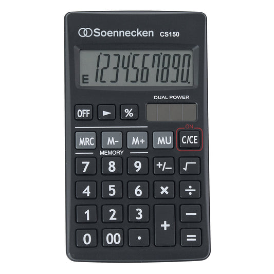 Soennecken Taschenrechner CS150 1 x 10-stellig schwarz Solar-Energie