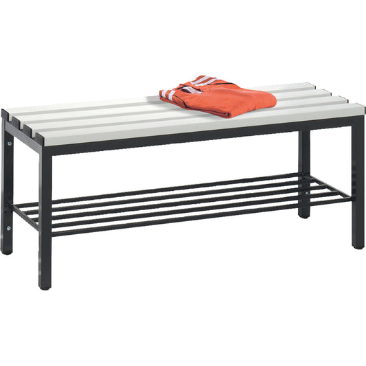 C+P Umkleidebank Basic 1.000 x 420 x 353 mm (B x H x T) schwarzgrau