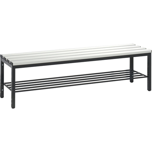 C+P Umkleidebank Basic 1.500 x 420 x 353 mm (B x H x T) schwarzgrau