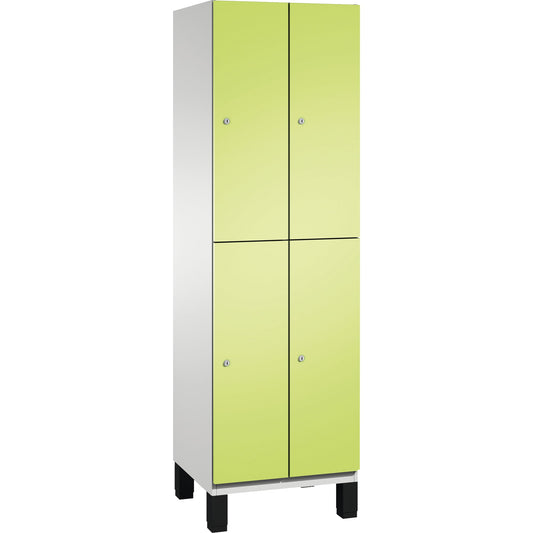 C+P Kleiderspind Cambio 600 x 1.980 x 525 mm (B x H x T) 2 Abteile Stahl, lackiert Farbe der Front: clowngrün Farbe des Korpus: lichtgrau