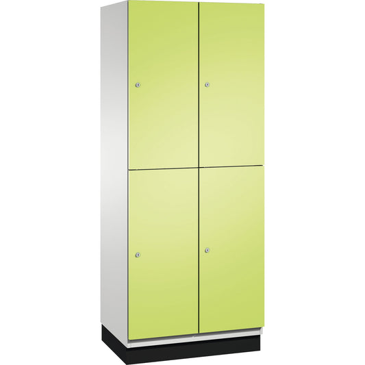 C+P Kleiderspind Cambio 800 x 1.950 x 525 mm (B x H x T) 2 Abteile Stahl, lackiert Farbe der Front: clowngrün Farbe des Korpus: lichtgrau