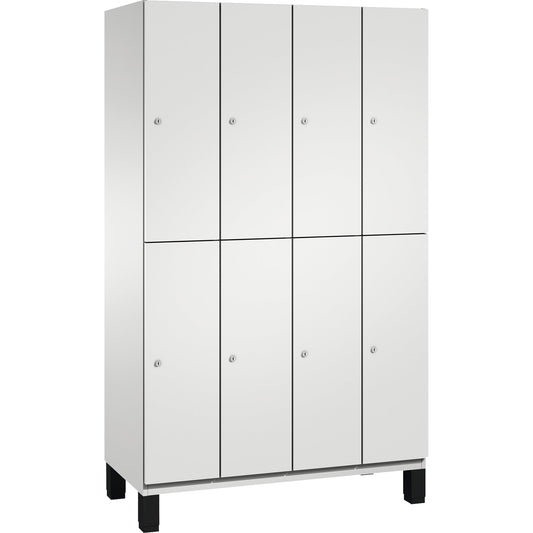 C+P Kleiderspind Cambio 1.200 x 1.980 x 525 mm (B x H x T) 4 Abteile Stahl, lackiert Farbe der Front: lichtgrau Farbe des Korpus: lichtgrau