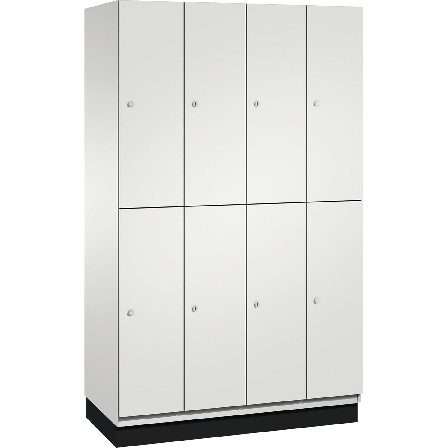C+P Kleiderspind Cambio 1.200 x 1.950 x 525 mm (B x H x T) 4 Abteile Stahl, lackiert Farbe der Front: lichtgrau Farbe des Korpus: lichtgrau