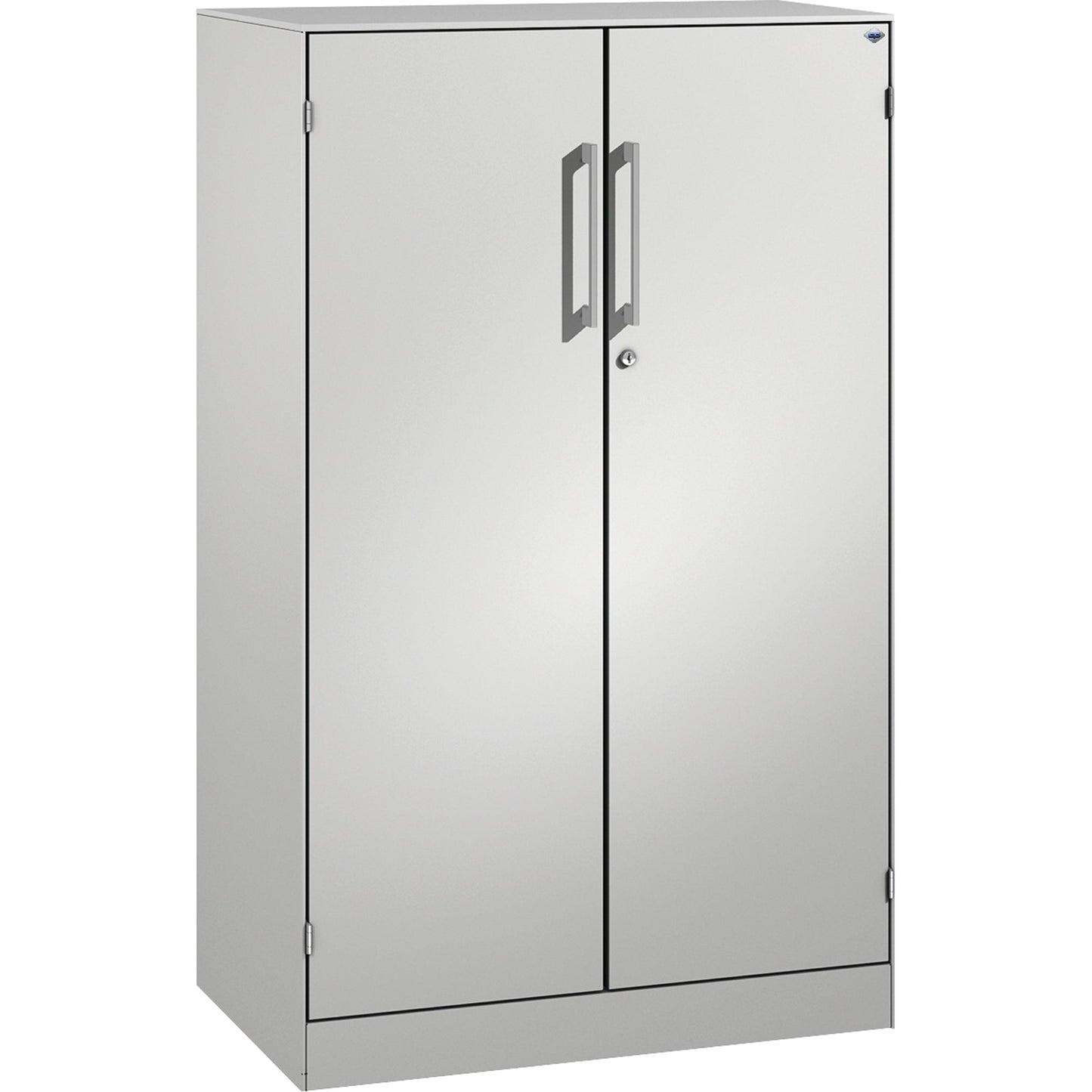 C+P Flügeltürenschrank Asisto 800 x 1.310 x 435 mm (B x H x T) 2 Fachböden Stahl Farbe der Front: lichtgrau Farbe des Korpus: lichtgrau