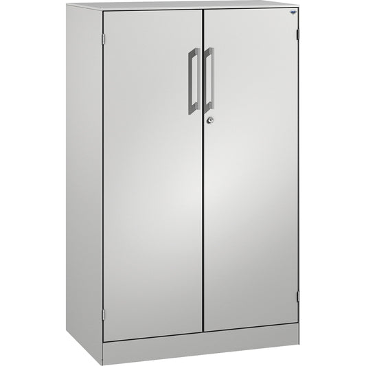 C+P Flügeltürenschrank Asisto 800 x 1.310 x 435 mm (B x H x T) 2 Fachböden Stahl Farbe der Front: lichtgrau Farbe des Korpus: lichtgrau