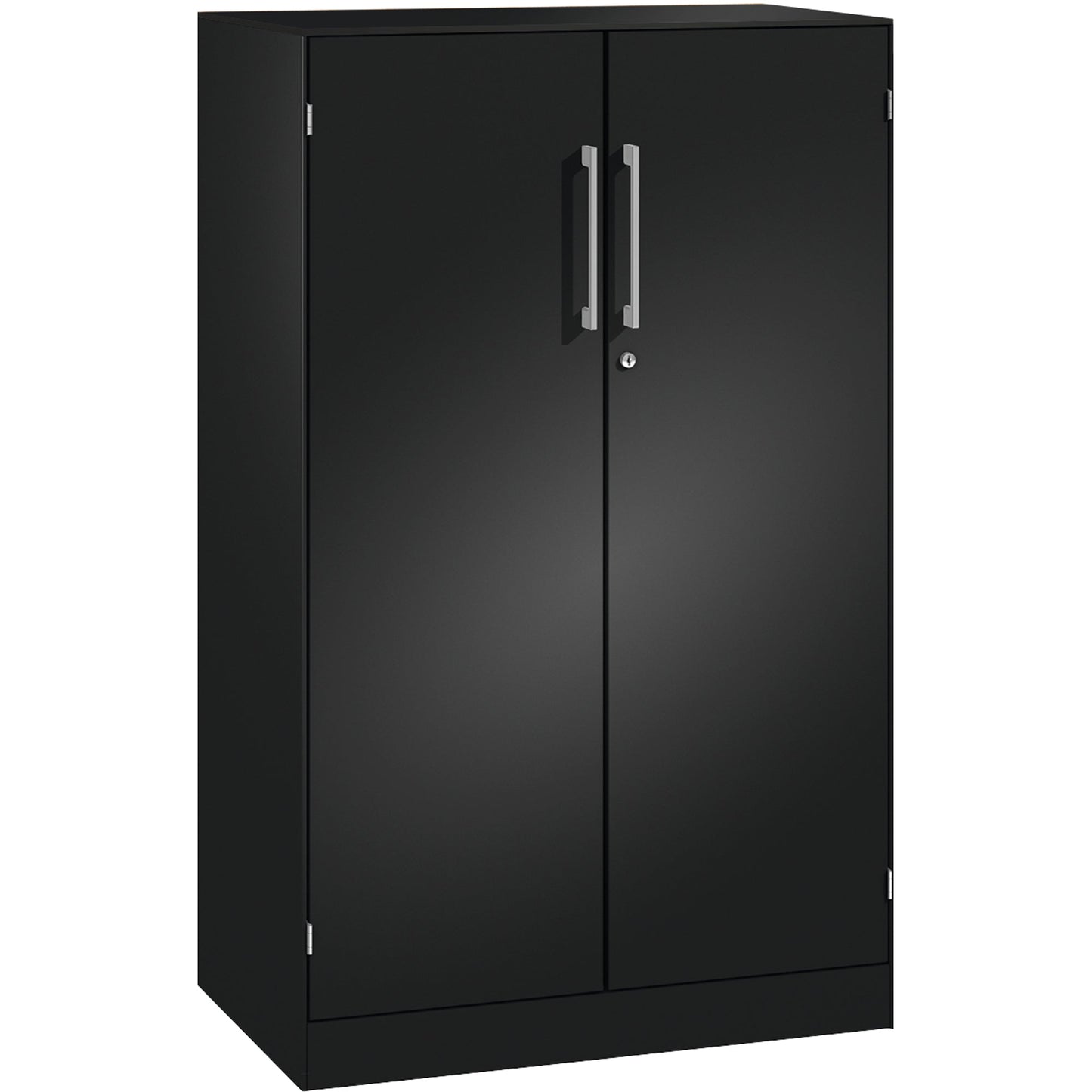 C+P Flügeltürenschrank Asisto 800 x 1.310 x 435 mm (B x H x T) 2 Fachböden Stahl Farbe der Front: schwarzgrau Farbe des Korpus: schwarzgrau