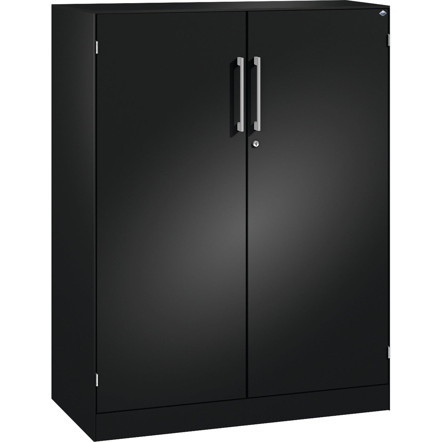 C+P Flügeltürenschrank Asisto 1.000 x 1.310 x 435 mm (B x H x T) 2 Fachböden Stahl Farbe der Front: schwarzgrau Farbe des Korpus: schwarzgrau