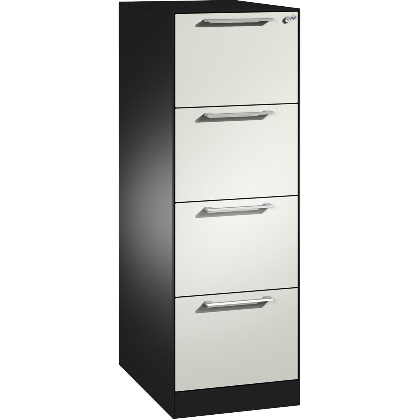 C+P Hängeregistraturschrank Asisto 440 x 1.298 x 600 mm (B x H x T) Stahl, lackiert Farbe der Front: verkehrsweiß Farbe des Korpus: schwarzgrau