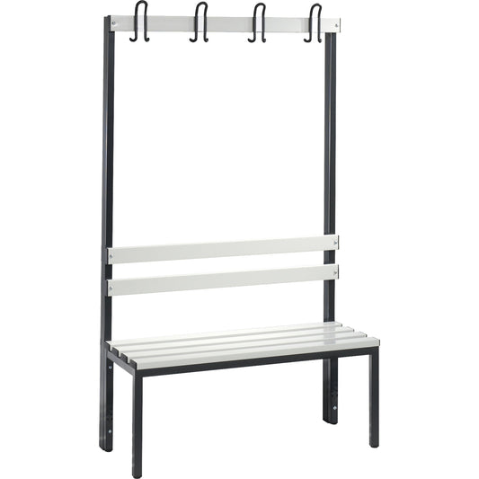 C+P Umkleidebank Basic 1.000 x 1.710 x 403 mm (B x H x T) schwarzgrau