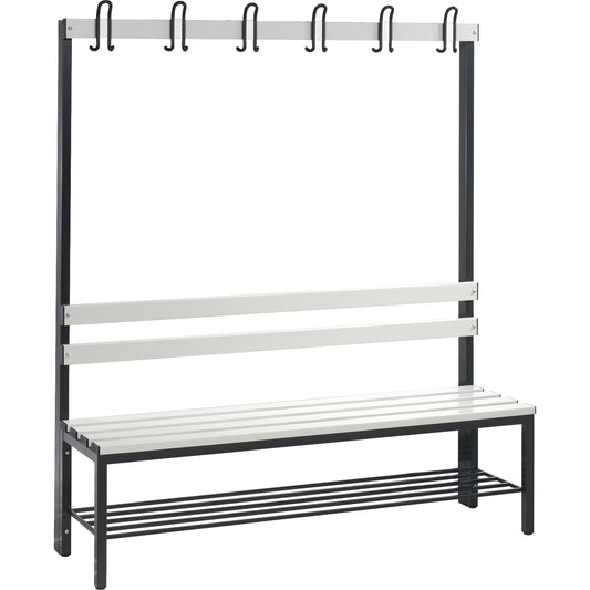 C+P Umkleidebank Basic 1.500 x 1.710 x 403 mm (B x H x T) schwarzgrau