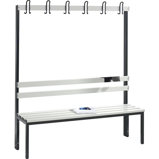 C+P Umkleidebank Basic 1.500 x 1.710 x 403 mm (B x H x T) schwarzgrau