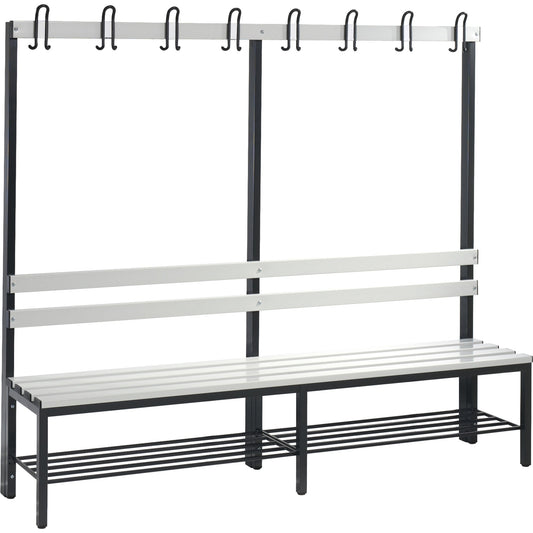 C+P Umkleidebank Basic 1.960 x 1.710 x 403 mm (B x H x T) schwarzgrau