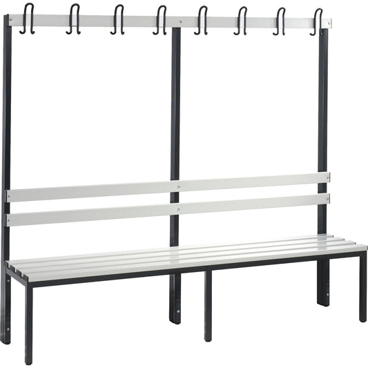 C+P Umkleidebank Basic 1.960 x 1.710 x 403 mm (B x H x T) schwarzgrau