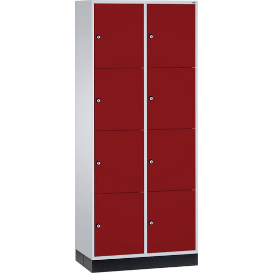 C+P Schließfachschrank Intro XL 8 Fächer Stahl, lackiert Farbe der Front: rubinrot