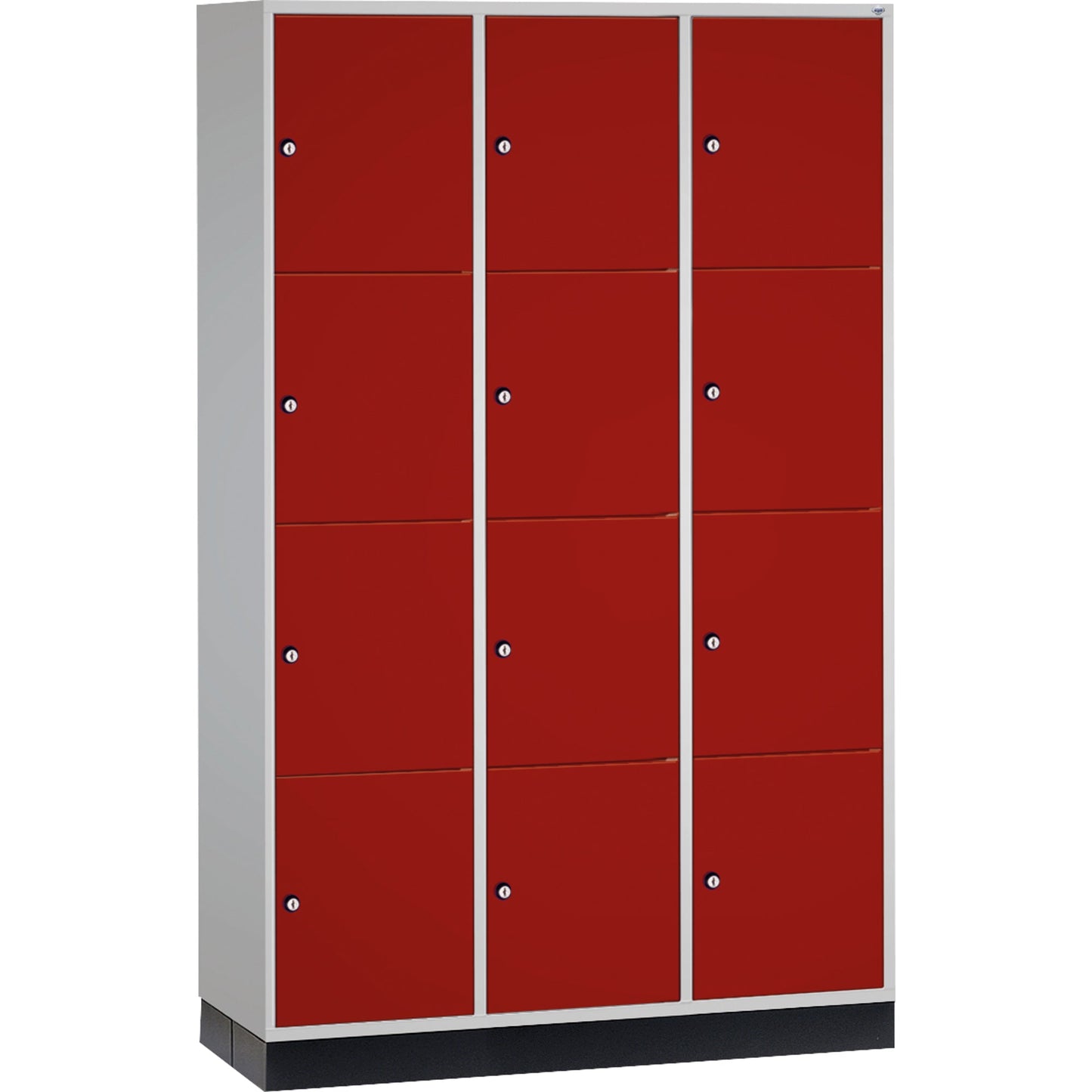 C+P Schließfachschrank Intro XL 12 Fächer Stahl, lackiert Farbe der Front: rubinrot