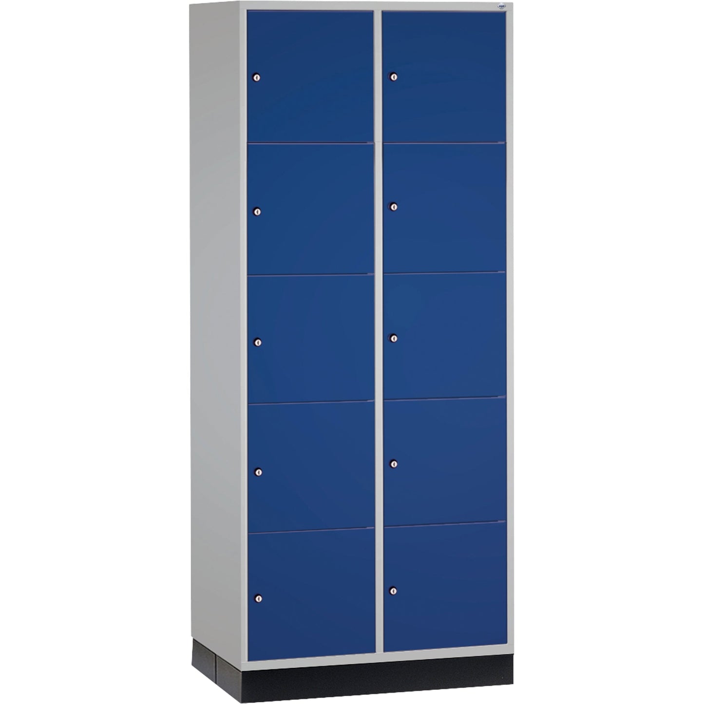 C+P Schließfachschrank Intro XL 10 Fächer Stahl, lackiert Farbe der Front: enzianblau