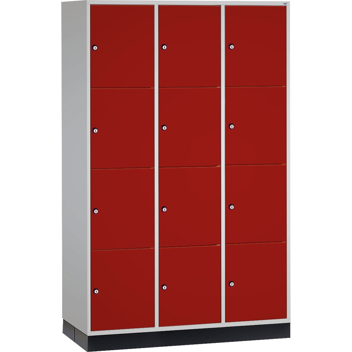 C+P Schließfachschrank Intro XL 12 Fächer Stahl, lackiert Farbe der Front: rubinrot