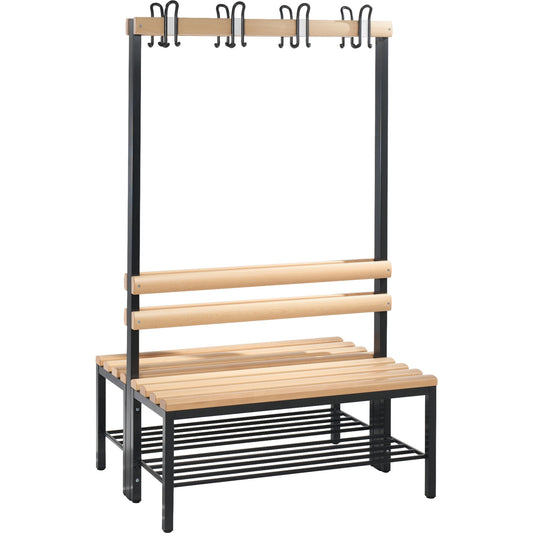 C+P Umkleidebank Basic 1.000 x 1.710 x 756 mm (B x H x T) schwarzgrau