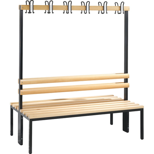 C+P Umkleidebank Basic 1.500 x 1.710 x 756 mm (B x H x T) schwarzgrau