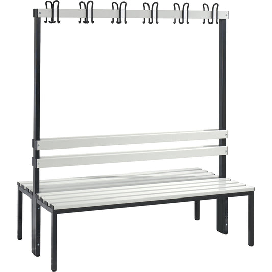C+P Umkleidebank Basic 1.500 x 1.710 x 756 mm (B x H x T) schwarzgrau