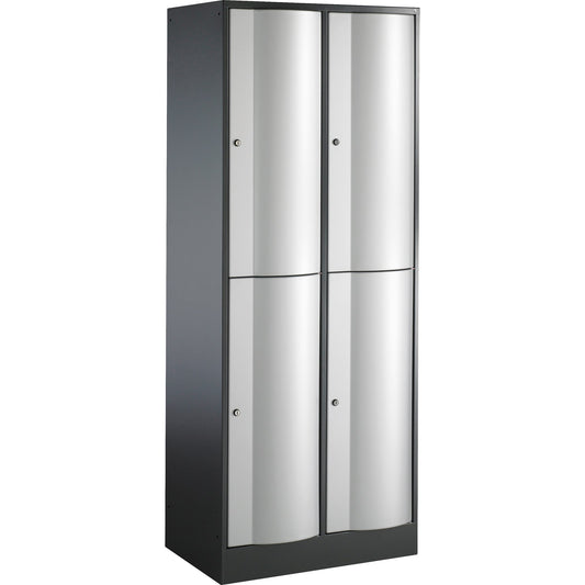 C+P Kleiderspind Resisto 770 x 1.950 x 540 mm (B x H x T) 2 Abteile Stahl, lackiert Farbe der Front: weißaluminium Farbe des Korpus: schwarzgrau