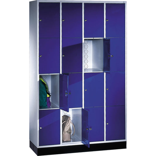 C+P Schließfachschrank Intro 16 Fächer Stahl, lackiert Farbe der Front: enzianblau