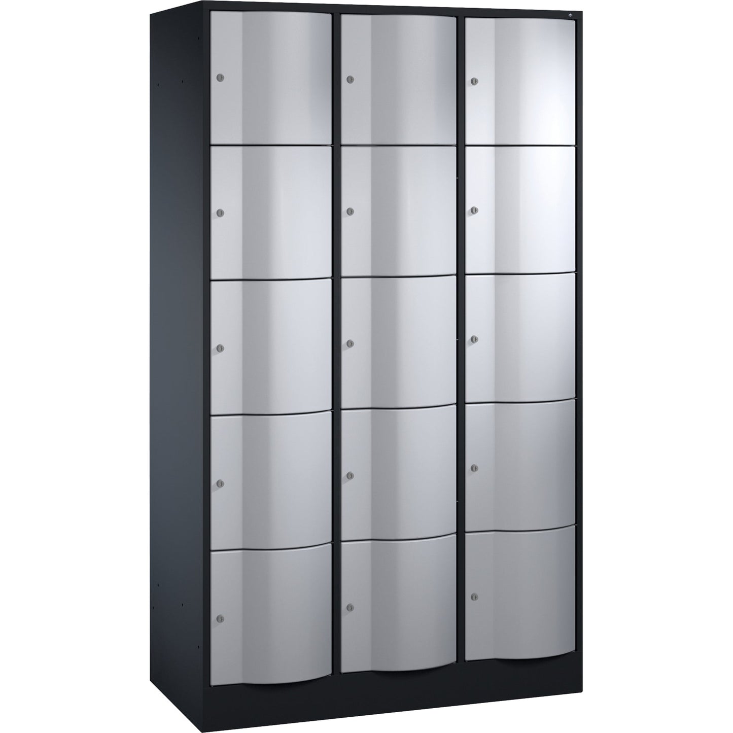 C+P Schließfachschrank Resisto 15 Fächer Stahl, lackiert Farbe der Front: weißaluminium
