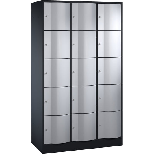C+P Schließfachschrank Resisto 15 Fächer Stahl, lackiert Farbe der Front: weißaluminium