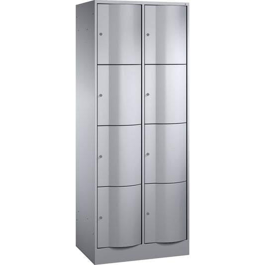 C+P Schließfachschrank Resisto 8 Fächer Stahl, lackiert Farbe der Front: weißaluminium