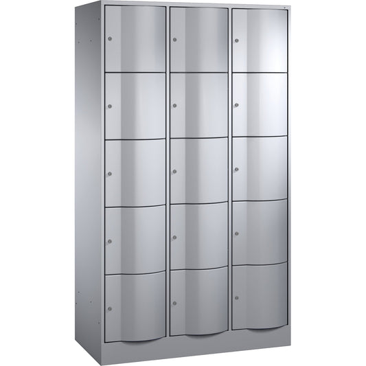 C+P Schließfachschrank Resisto 15 Fächer Stahl, lackiert Farbe der Front: weißaluminium