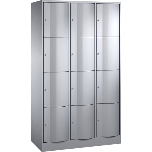 C+P Schließfachschrank Resisto 12 Fächer Stahl, lackiert Farbe der Front: weißaluminium