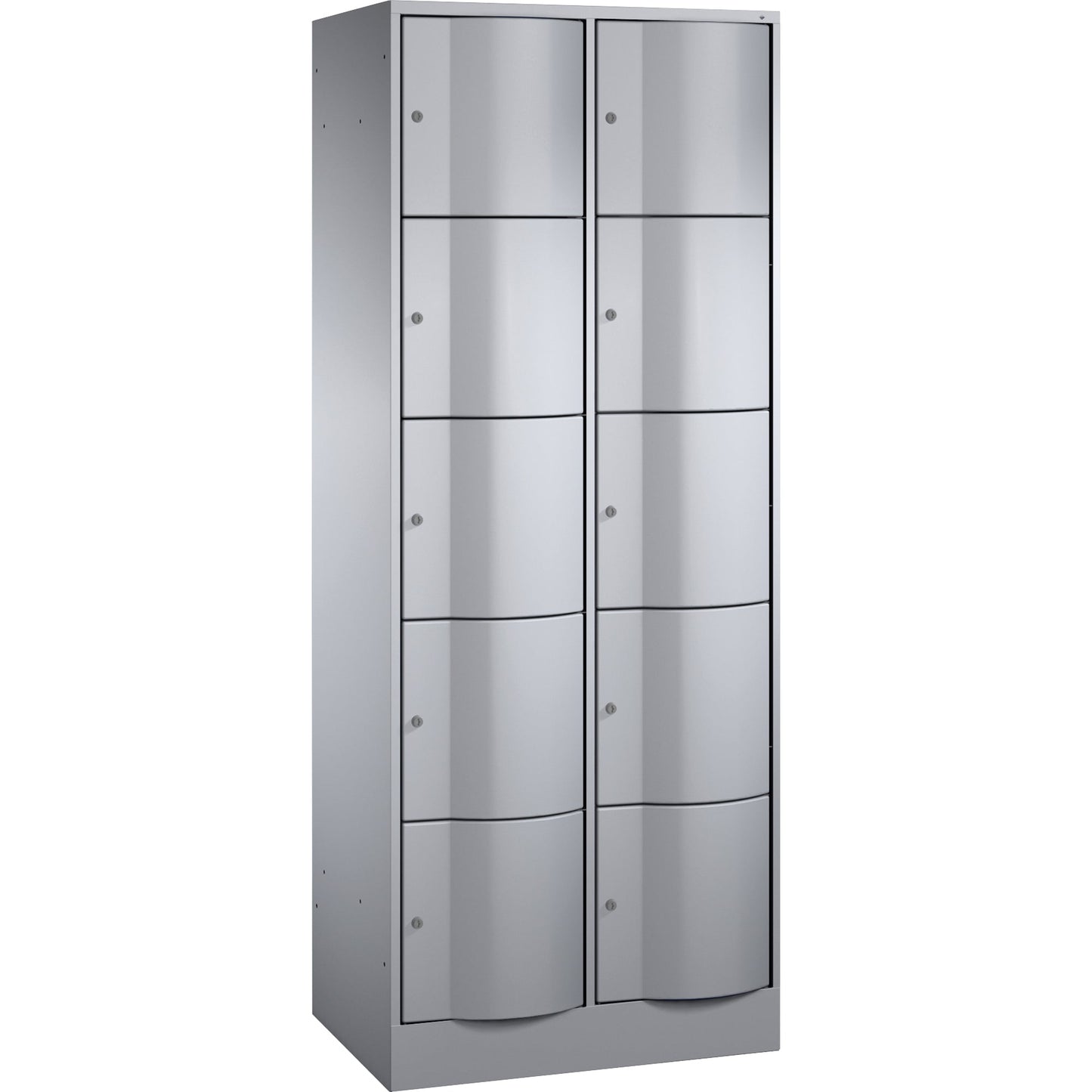 C+P Schließfachschrank Resisto 10 Fächer Stahl, lackiert Farbe der Front: weißaluminium
