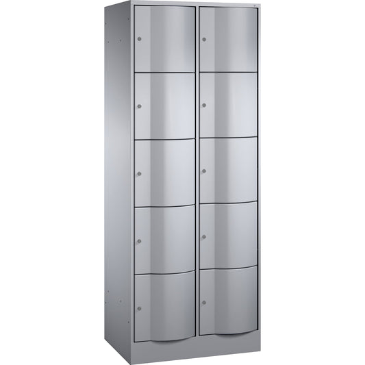 C+P Schließfachschrank Resisto 10 Fächer Stahl, lackiert Farbe der Front: weißaluminium