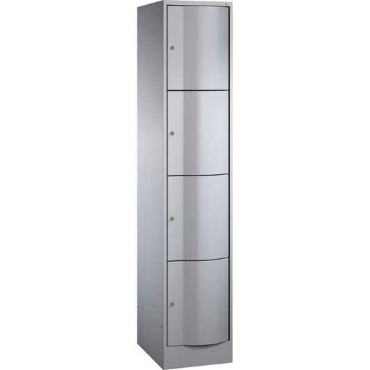C+P Schließfachschrank Resisto 4 Fächer Stahl, lackiert Farbe der Front: weißaluminium