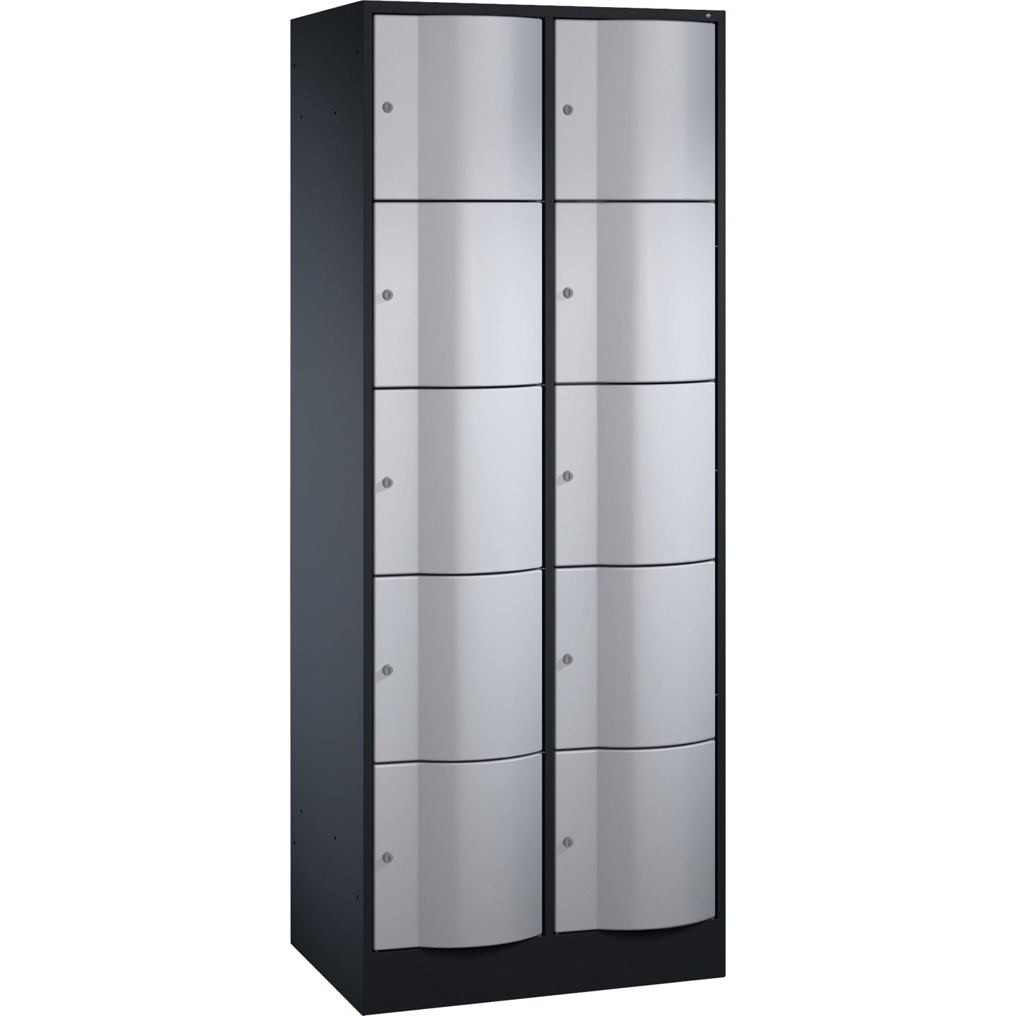 C+P Schließfachschrank Resisto 10 Fächer Stahl, lackiert Farbe der Front: weißaluminium