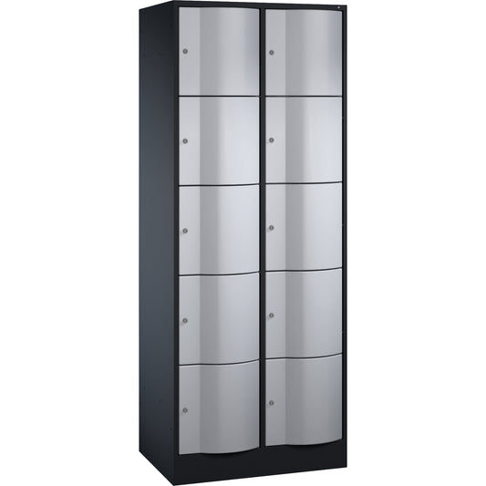 C+P Schließfachschrank Resisto 10 Fächer Stahl, lackiert Farbe der Front: weißaluminium