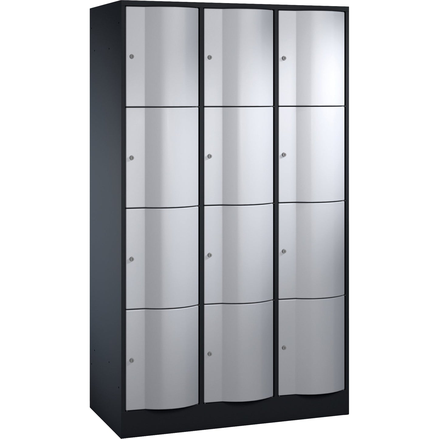 C+P Schließfachschrank Resisto 12 Fächer Stahl, lackiert Farbe der Front: weißaluminium