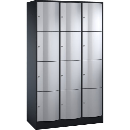 C+P Schließfachschrank Resisto 12 Fächer Stahl, lackiert Farbe der Front: weißaluminium