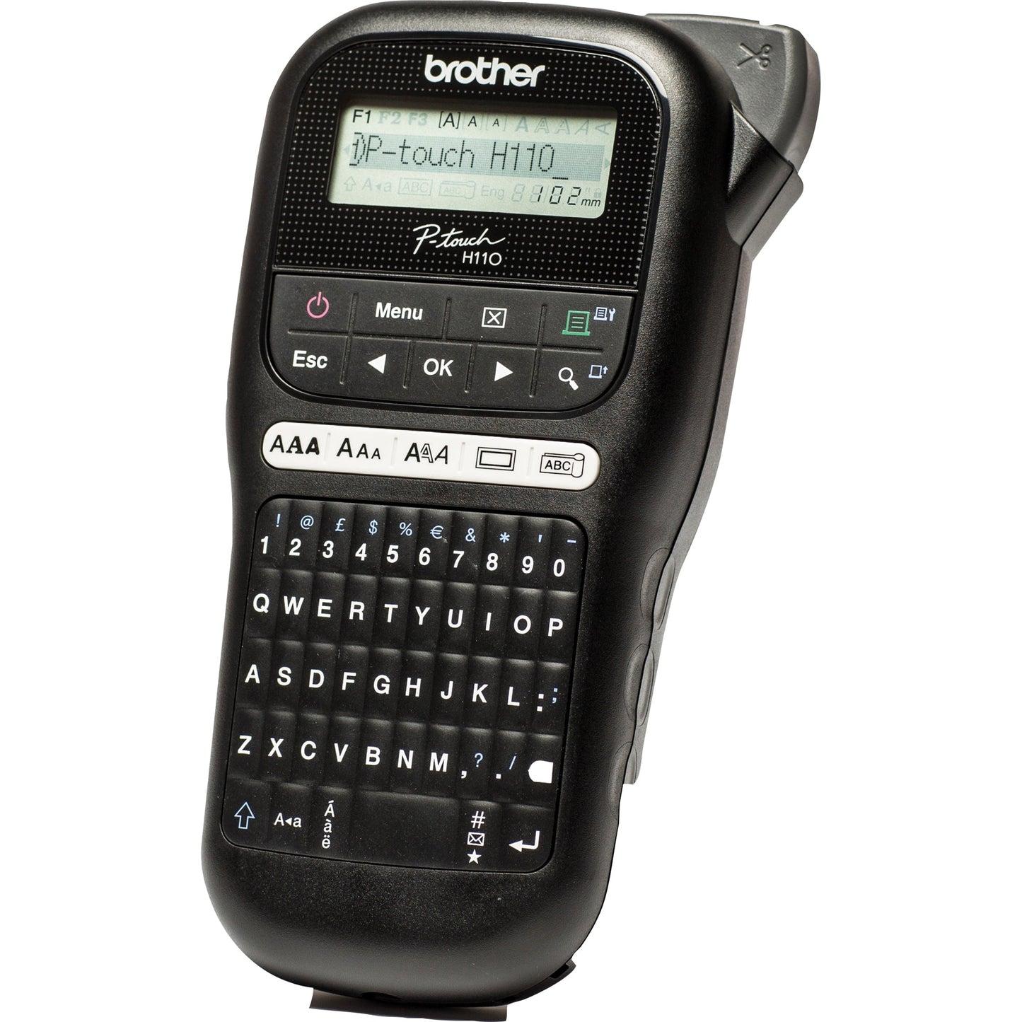 Brother Beschriftungsgerät PT-H110 3 Schriftgrößen 2 Druckzeilen inkl. TZe-Schriftband (12 mm x 4 m, schwarz auf weiß)