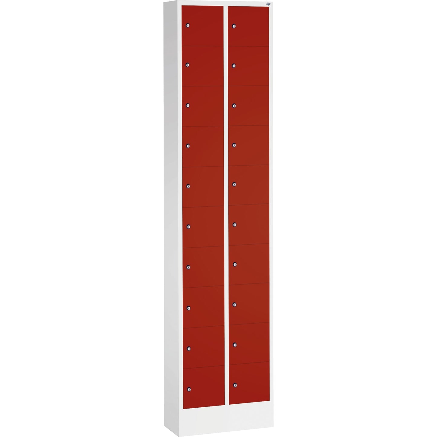C+P Schließfachschrank Intro 20 Fächer Stahl, lackiert Farbe der Front: rubinrot