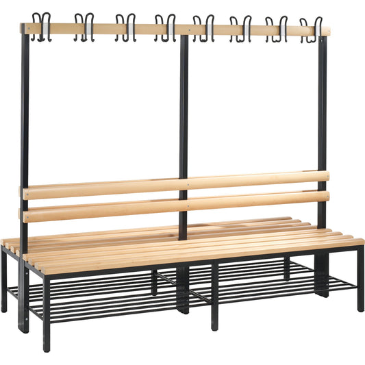 C+P Umkleidebank Basic 1.960 x 1.710 x 756 mm (B x H x T) schwarzgrau